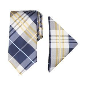 Nautica Lydonia Plaid Tie & Pocket Square Set, New